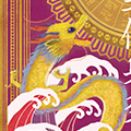 龍の絵・風水開運の灯り絵『龍と鳳凰』