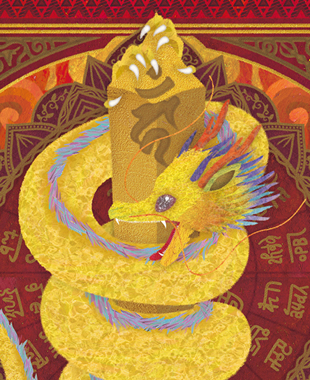 龍の絵・風水開運の灯り絵『倶利伽羅龍王』