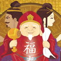 龍の絵・風水開運の灯り絵『三面大黒天』